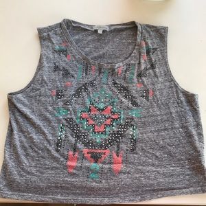 Gray crop top